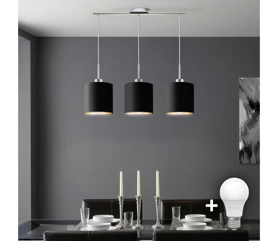 Eglo - LED Żyrandol na lince TUNJA 3xE27/60W/230V czarny