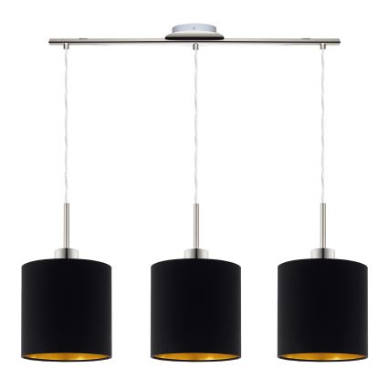 Eglo - LED  Żyrandol na lince TUNJA 3xE27/60W/230V czarny