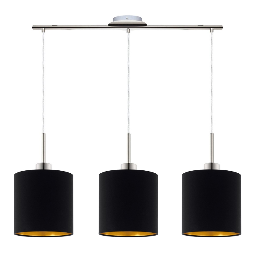 Eglo - LED  Żyrandol na lince TUNJA 3xE27/60W/230V czarny