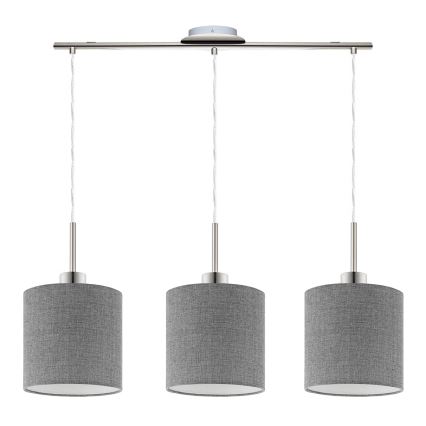 Eglo - LED Żyrandol na lince TUNJA 3xE27/60W/230V szary