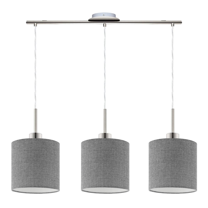 Eglo - LED Żyrandol na lince TUNJA 3xE27/60W/230V szary
