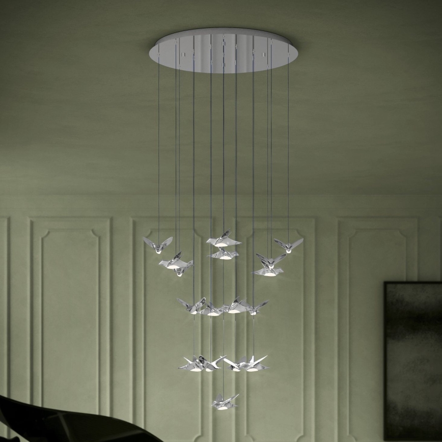 Eglo - LED Żyrandol ściemnialny na lince 17xLED/3W/230V 3000K chrom błyszczący