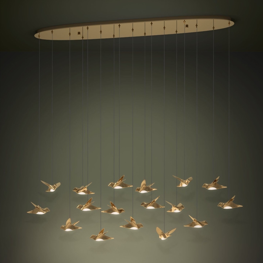 Eglo - LED Żyrandol ściemnialny na lince 17xLED/3W/230V 3000K złoty