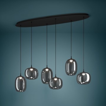 Eglo - LED Żyrandol ściemnialny na lince 6xLED/3,7W/230V 2700-6500K dymny + zdalne sterowanie