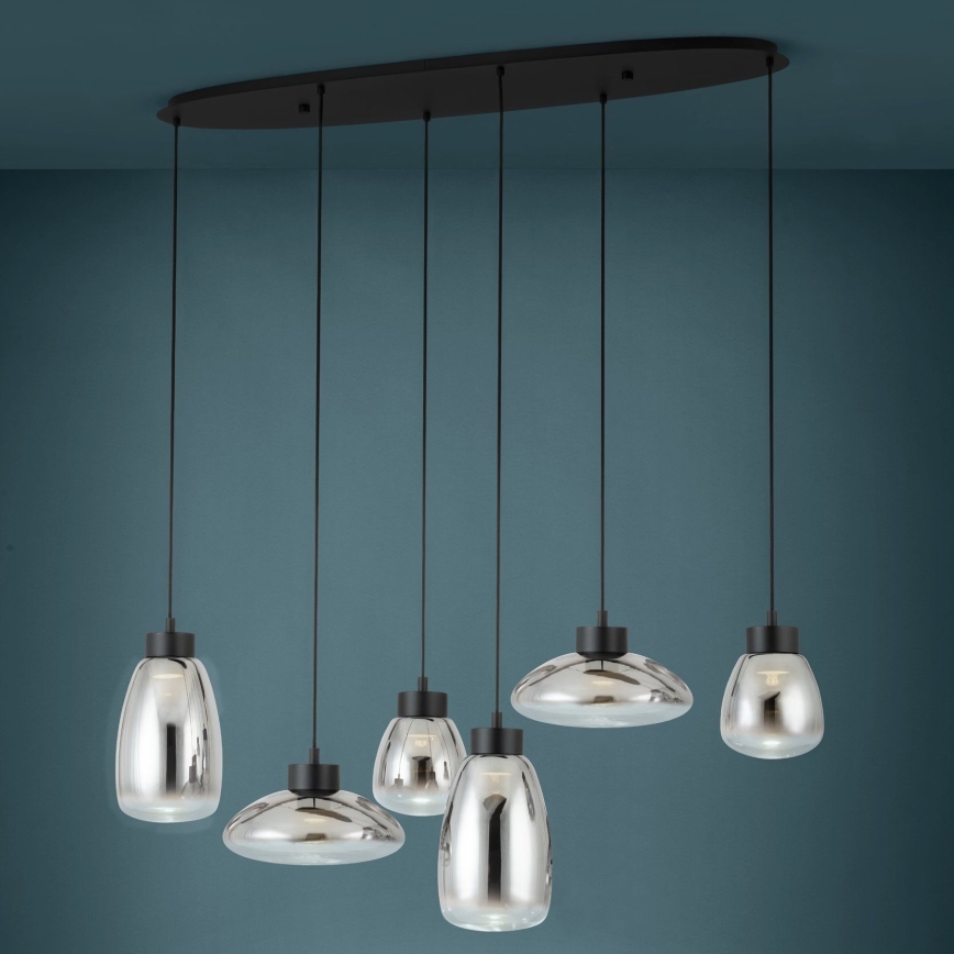 Eglo - LED Żyrandol ściemnialny na lince 6xLED/5,4W/230V 2700K dymny