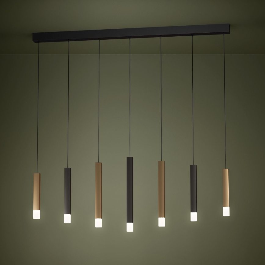Eglo - LED Żyrandol ściemnialny na lince 7xLED/3,1W/230V 3000K antracyt/złoty