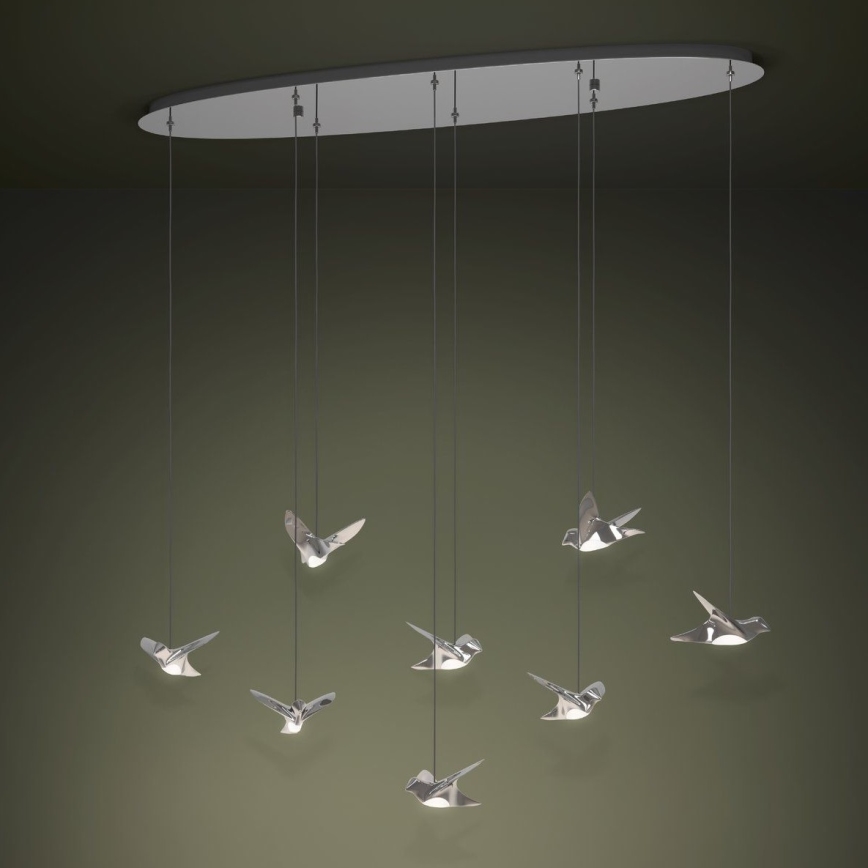 Eglo - LED Żyrandol ściemnialny na lince 8xLED/4,2W/230V 3000K chrom błyszczący