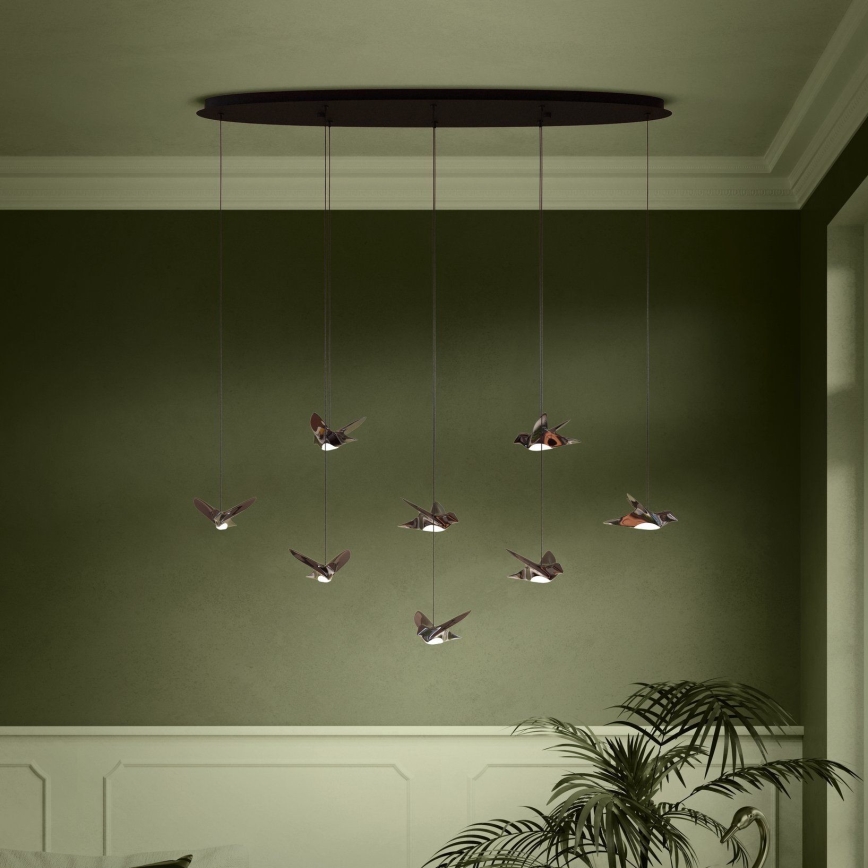 Eglo - LED Żyrandol ściemnialny na lince 8xLED/4,2W/230V 3000K czarny