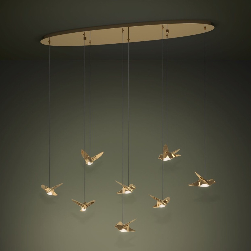 Eglo - LED Żyrandol ściemnialny na lince 8xLED/4,2W/230V 3000K złoty