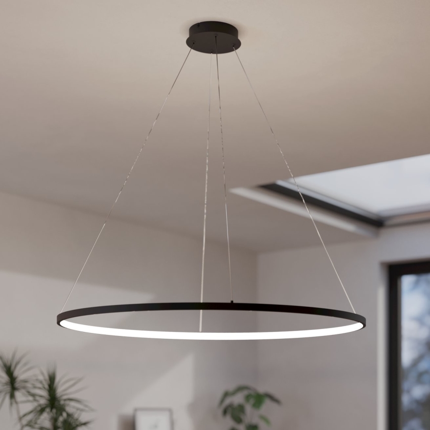 Eglo - LED Żyrandol ściemnialny na lince LED/40W/230V 2700-6500K czarny + pilot zdalnego sterowania