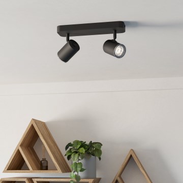 Eglo - Oprawa punktowa do łazienki 2xGU10/5W/230V IP44 czarna