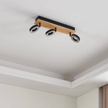 Eglo - Oprawa punktowa LED 3xLED/4,2W/230V czarna/brązowa