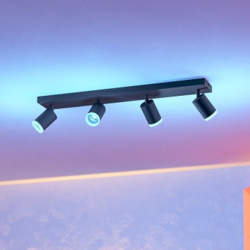 Eglo - Oprawa punktowa LED RGBW ściemnialna 4xLED/3,7W/230V 2700-6500K czarna