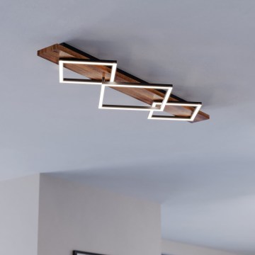 Eglo - Oprawa sufitowa LED 2xLED/13W/230V + LED/16W czarna/brązowa