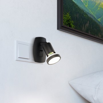 Eglo - Oprawa wtyczkowa LED 1xGU10/4,5W/230V czarna
