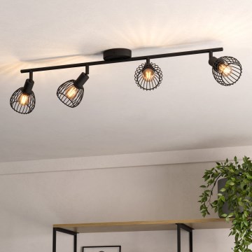 Eglo - Oświetlenie punktowe 4xE14/40W/230V czarne