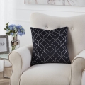 Eglo - Poduszka dekoracyjna 45x45 cm czarny/srebrny