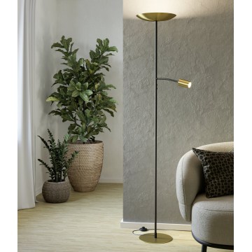 Eglo - ściemnialna lampa podłogowa LED 26,5 W/230 V + LED 4 W złota