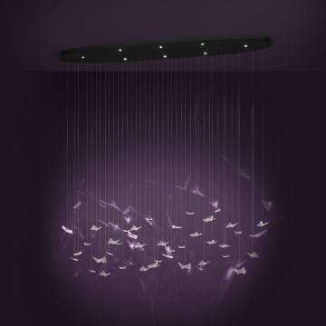 Eglo - ściemnialna lampa wisząca na lince 8xLED/4,2W/230V czarny/przezroczysty