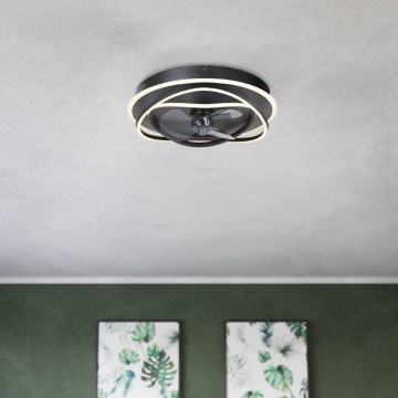 Eglo - ściemnialny wentylator sufitowy LED 4xLED/9W/230V 2700–6500K Ø 50 cm czarny + pilot zdalnego sterowania