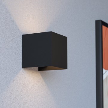 Eglo - ściemnialny zewnętrzny kinkiet ładowalny z czujnikiem ruchu i zmierzchu LED/2,2W/5V IP44 czarny