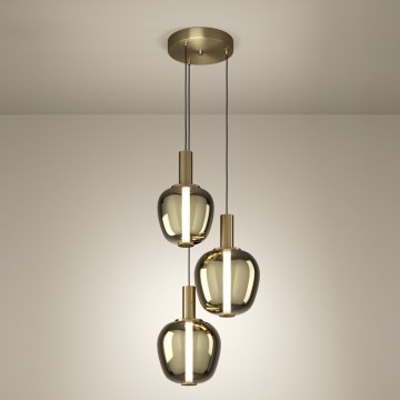 Eglo - ściemnialny żyrandol LED/5W/230V + 2xLED/6,5W + 3xLED/1,6W złoty