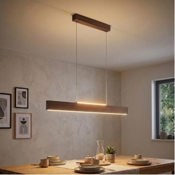Eglo - ściemnialny żyrandol na linkach LED/21W/230V + LED/8,4W orzech