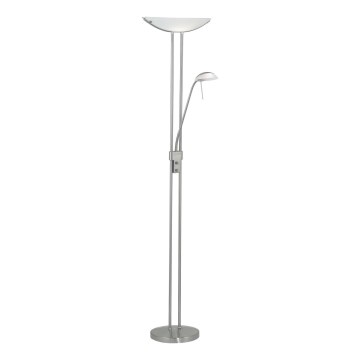 EGLO - Ściemniana lampa podłogowa BAYA 1xR7s/230W+1xG9/33W matowy chrom