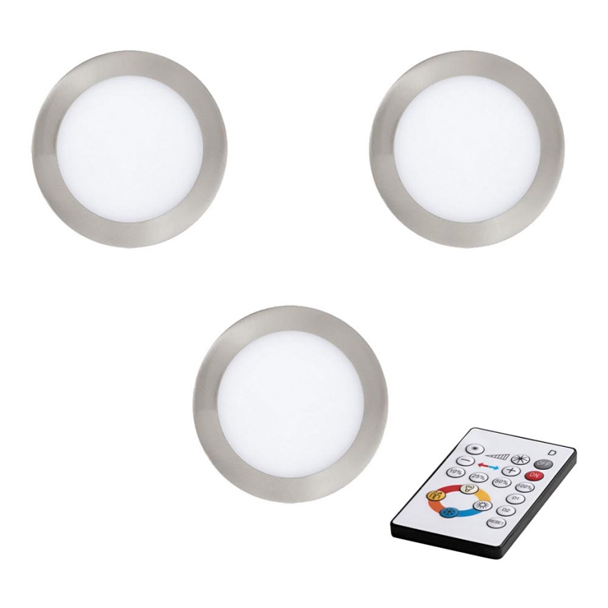 Eglo - SET 3x LED Ściemniane oświetlenie wpuszczane TINUS LED/17W/230V + pilot