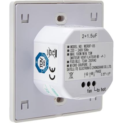 Eglo - Sterownik wentylatora ściennego 100W/230V