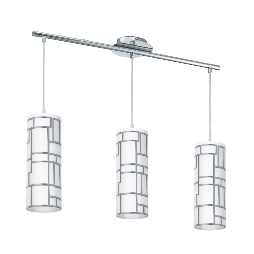 Eglo - Szkło zamienne do żyrandola i lampa BAYMAN biały/chrom błyszczący
