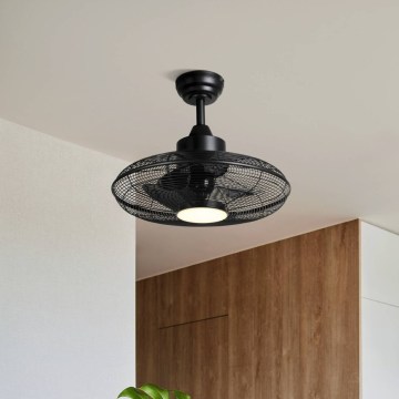 Eglo - Wentylator sufitowy LED/15W/230V Ø 53 cm czarny + pilot zdalnego sterowania