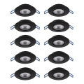 Eglo - Zestaw 10x opraw wpuszczanych LED/4,9W/230V 2700/4000/6500K śr. 9 cm czarne