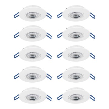 Eglo - ZESTAW 10x wpuszczanych opraw sufitowych LED/4,9W/230V 2700/4000/6500K śr. 9 cm, białe