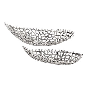 Eglo - ZESTAW 2x Dekoracyjna taca 44/61 cm srebrny