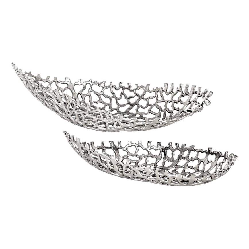 Eglo - ZESTAW 2x Dekoracyjna taca 44/61 cm srebrny
