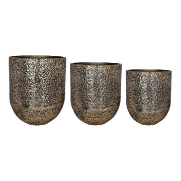 Eglo - Zestaw 3 metalowych donic 50x42 cm, złoty