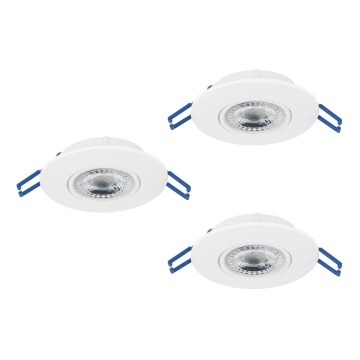 Eglo - Zestaw 3 opraw do podwieszanego sufitu LED/4,9W/230V 2700/4000/6500K śr. 9 cm biała