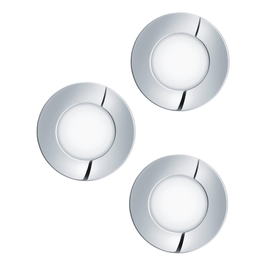 Eglo - ZESTAW 3x LED Łazienkowa oprawa wpuszczana FUEVA 1xLED/2,8W/230V IP44 chrom błyszczący