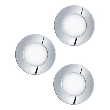 Eglo - ZESTAW 3x LED łazienkowe oprawy wpuszczane FUEVA 1xLED/2,8W/230V IP44 chrom błyszczący śr. 8,5 cm