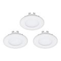 Eglo - Zestaw 3x LED opraw wpuszczanych FUEVA 1 1xLED/2,7W/230V śr. 8,5 cm