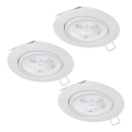 Eglo - ZESTAW 3x LED Oprawa wpuszczana 1xGU10/4W/230V biała