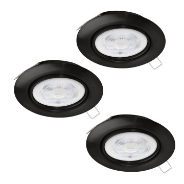 Eglo - ZESTAW 3x LED Oprawa wpuszczana 1xGU10/4W/230V czarna