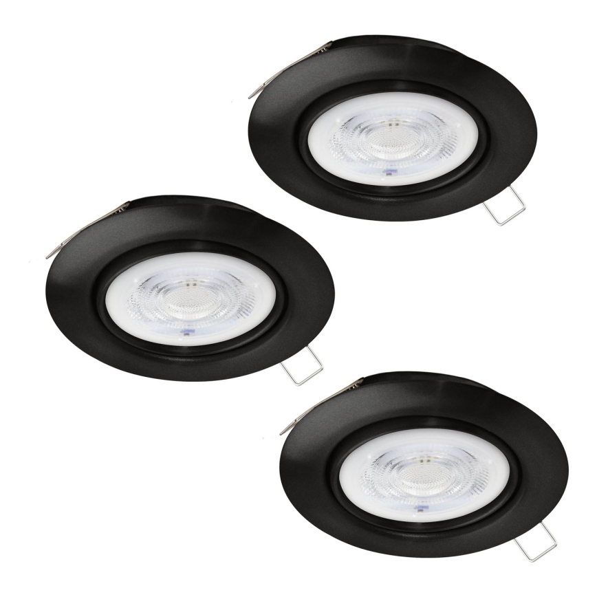 Eglo - ZESTAW 3x LED Oprawa wpuszczana 1xGU10/4W/230V czarna