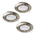 Eglo - ZESTAW 3x LED Oprawa wpuszczana 1xGU10/4W/230V matowy chrom
