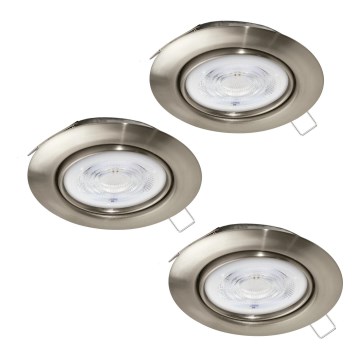 Eglo - ZESTAW 3x LED Oprawa wpuszczana 1xGU10/4W/230V matowy chrom