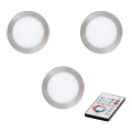 Eglo - ZESTAW 3x LED Regulowane oświetlenie sufitowe TINUS LED/17W/230V + pilot do zdalnego sterowania
