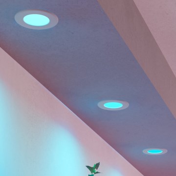 Eglo - ZESTAW 3x LED RGBW ściemnialne wpuszczane oprawy sufitowe do łazienki LED/2,8W/230V 2700-6500K śr. 8,8 cm IP44 biały