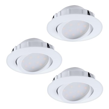 Eglo - ZESTAW 3x LED Ściemnialna oprawa wpuszczana PINEDA 1xLED/5,5W/230V