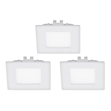 Eglo - ZESTAW 3x oprawa sufitowa wpuszczana LED FUEVA 1 1xLED/2,7W/230V 8,5x8,5 cm